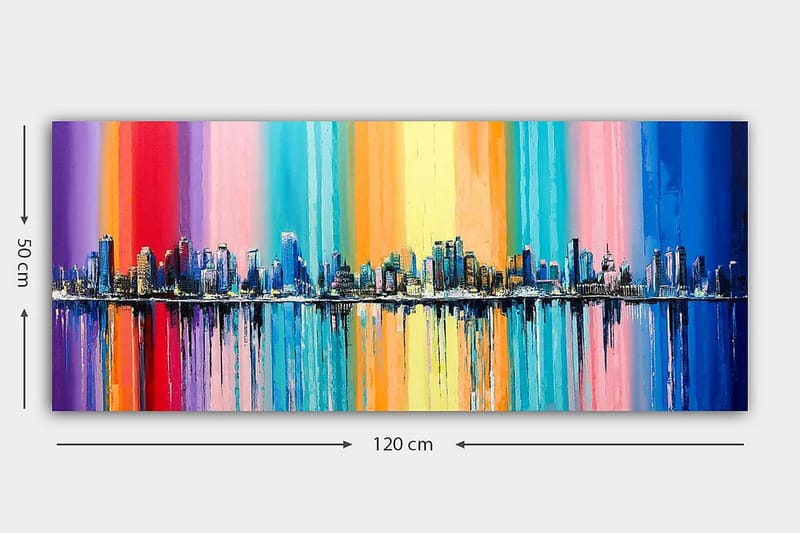 Canvasbilde YTY Abstract & Fractals Flerfarget - 120x50 cm - Interiør - Maleri & posters - Lerretsbilder