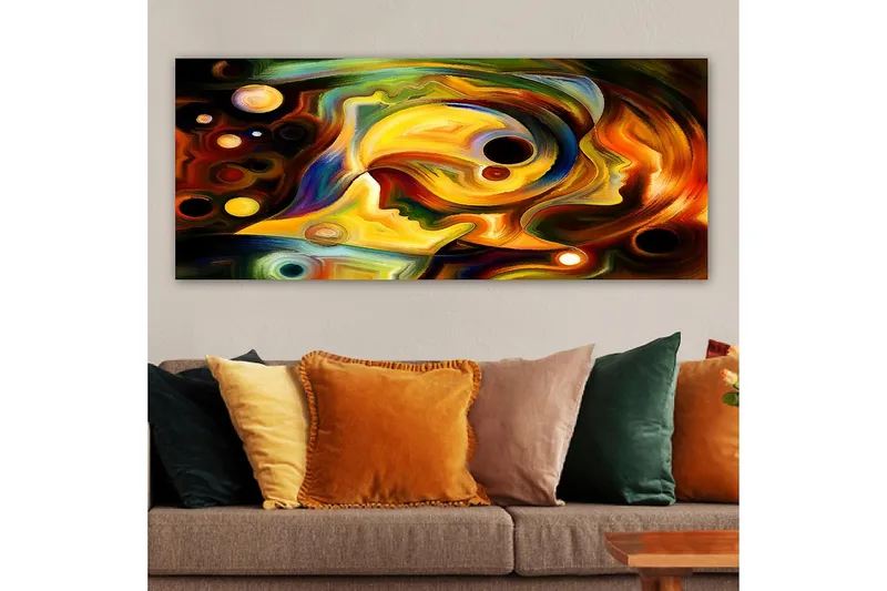 Canvasbilde YTY Abstract & Fractals Flerfarget - 120x50 cm - Interiør - Maleri & posters - Lerretsbilder