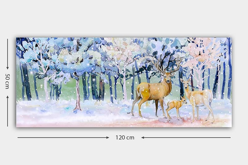 Canvasbilde YTY Animals Flerfarget - 120x50 cm - Interiør - Maleri & posters - Lerretsbilder