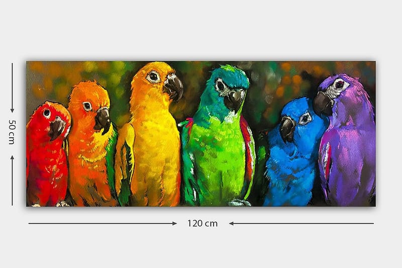 Canvasbilde YTY Animals Flerfarget - 120x50 cm - Interiør - Maleri & posters - Lerretsbilder