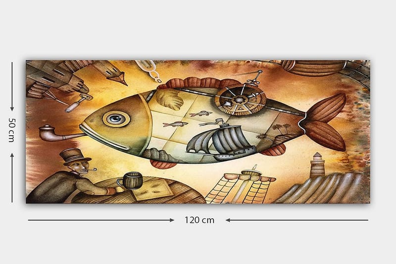 Canvasbilde YTY Animals Flerfarget - 120x50 cm - Interiør - Maleri & posters - Lerretsbilder