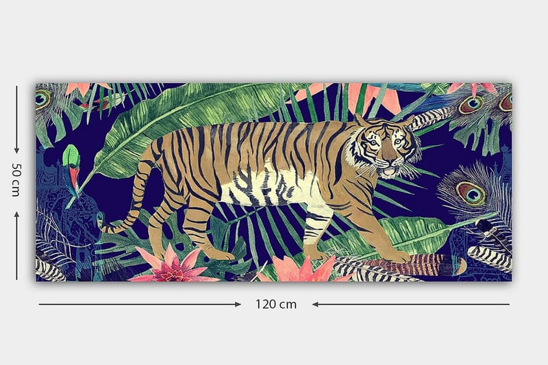 Canvasbilde YTY Animals Flerfarget - 120x50 cm - Interiør - Maleri & posters - Lerretsbilder