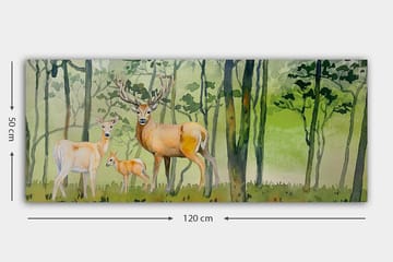 Canvasbilde YTY Animals Flerfarget - 120x50 cm - Interiør - Maleri & posters - Lerretsbilder