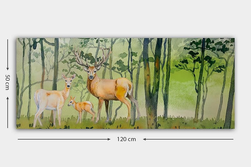 Canvasbilde YTY Animals Flerfarget - 120x50 cm - Interiør - Maleri & posters - Lerretsbilder