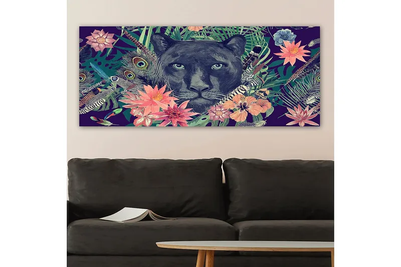 Canvasbilde YTY Animals Flerfarget - 120x50 cm - Interiør - Maleri & posters - Lerretsbilder