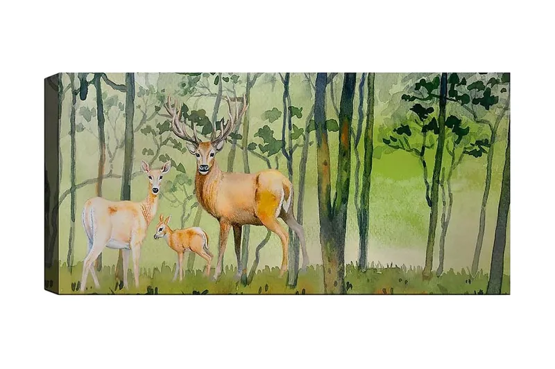 Canvasbilde YTY Animals Flerfarget, 120x50 cm