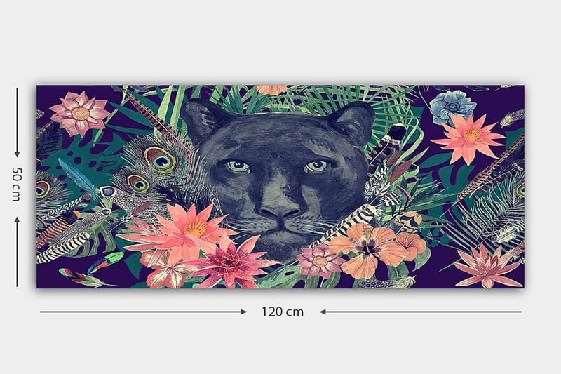 Canvasbilde YTY Animals Flerfarget - 120x50 cm - Interiør - Maleri & posters - Lerretsbilder