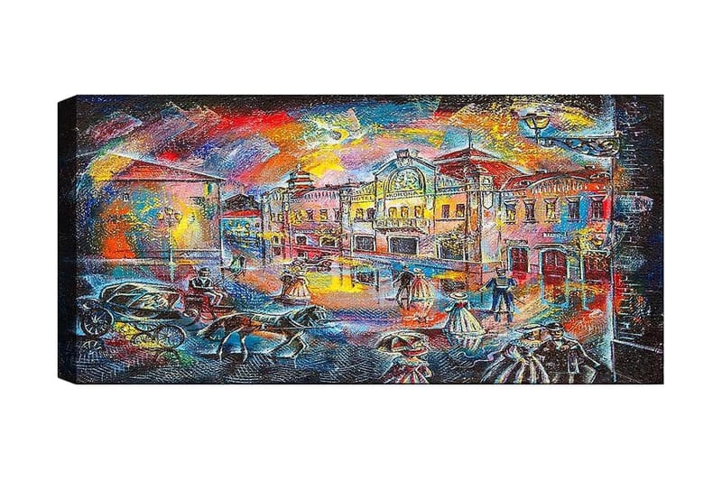 Canvasbilde YTY Buildings & Cityscapes Flerfarget - 120x50 cm - Interiør - Maleri & posters - Lerretsbilder