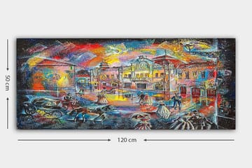 Canvasbilde YTY Buildings & Cityscapes Flerfarget - 120x50 cm - Interiør - Maleri & posters - Lerretsbilder