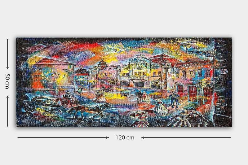Canvasbilde YTY Buildings & Cityscapes Flerfarget - 120x50 cm - Interiør - Maleri & posters - Lerretsbilder