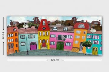 Canvasbilde YTY Buildings & Cityscapes Flerfarget - 120x50 cm - Interiør - Maleri & posters - Lerretsbilder