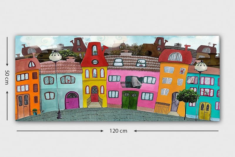 Canvasbilde YTY Buildings & Cityscapes Flerfarget - 120x50 cm - Interiør - Maleri & posters - Lerretsbilder