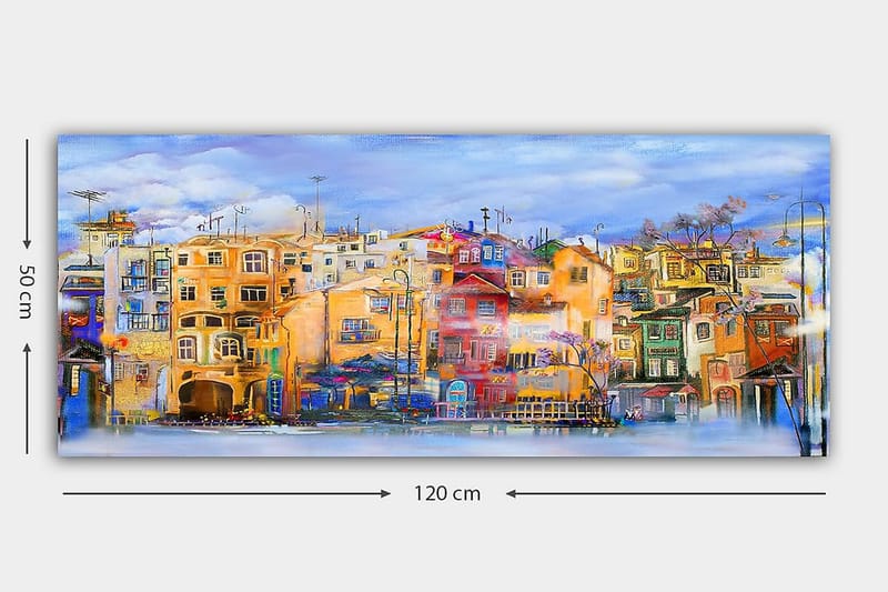 Canvasbilde YTY Buildings & Cityscapes Flerfarget - 120x50 cm - Interiør - Maleri & posters - Lerretsbilder