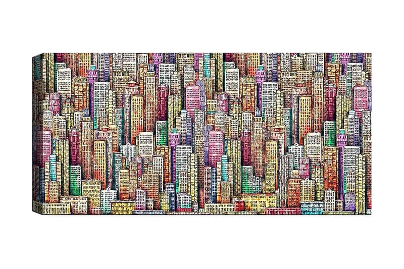 Canvasbilde YTY Buildings & Cityscapes Flerfarget - 120x50 cm - Interiør - Maleri & posters - Lerretsbilder