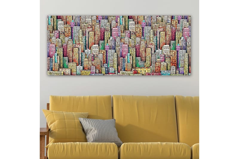 Canvasbilde YTY Buildings & Cityscapes Flerfarget - 120x50 cm - Interiør - Maleri & posters - Lerretsbilder