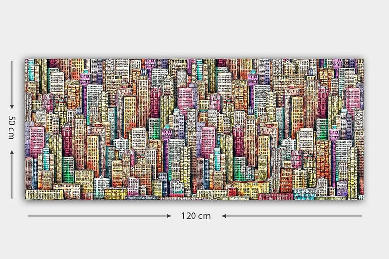Canvasbilde YTY Buildings & Cityscapes Flerfarget - 120x50 cm - Interiør - Maleri & posters - Lerretsbilder