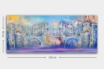 Canvasbilde YTY Buildings & Cityscapes Flerfarget - 120x50 cm - Interiør - Maleri & posters - Lerretsbilder