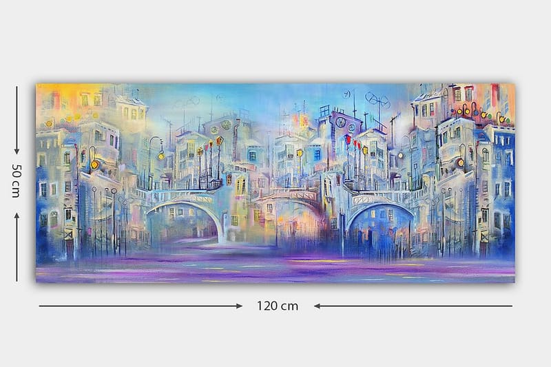 Canvasbilde YTY Buildings & Cityscapes Flerfarget - 120x50 cm - Interiør - Maleri & posters - Lerretsbilder