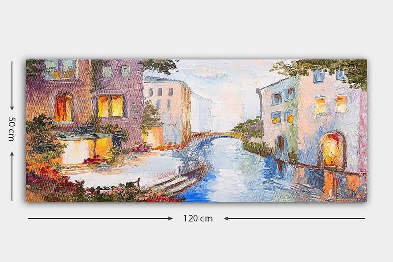 Canvasbilde YTY Buildings & Cityscapes Flerfarget - 120x50 cm - Interiør - Maleri & posters - Lerretsbilder