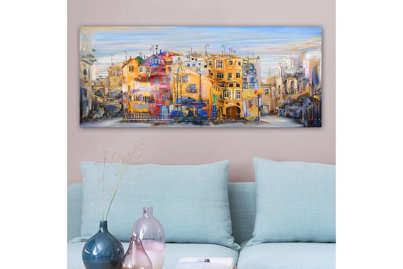 Canvasbilde YTY Buildings & Cityscapes Flerfarget - 120x50 cm - Interiør - Maleri & posters - Lerretsbilder