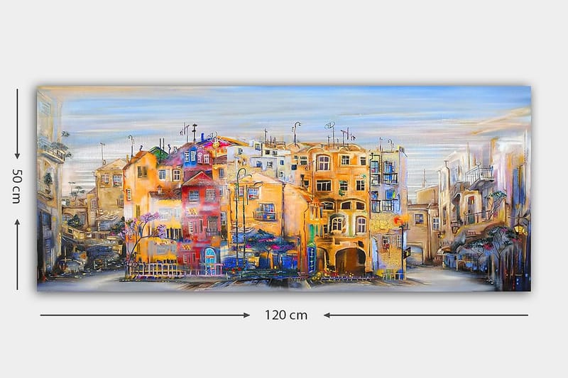 Canvasbilde YTY Buildings & Cityscapes Flerfarget - 120x50 cm - Interiør - Maleri & posters - Lerretsbilder