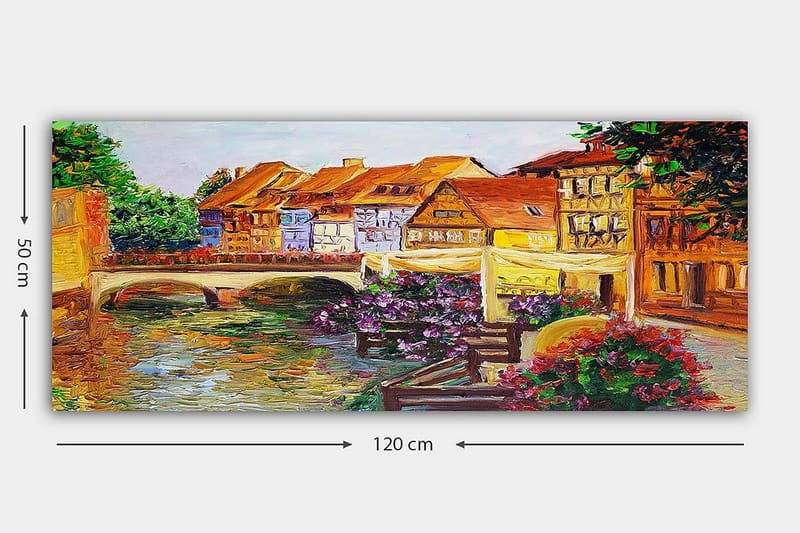 Canvasbilde YTY Buildings & Cityscapes Flerfarget - 120x50 cm - Interiør - Maleri & posters - Lerretsbilder