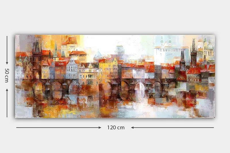Canvasbilde YTY Buildings & Cityscapes Flerfarget - 120x50 cm - Interiør - Maleri & posters - Lerretsbilder