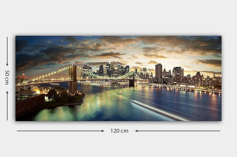 Canvasbilde YTY Buildings & Cityscapes Flerfarget - 120x50 cm - Interiør - Maleri & posters - Lerretsbilder