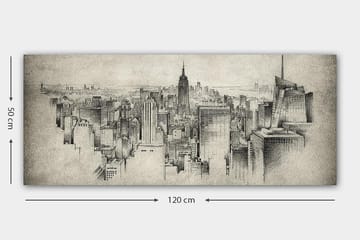 Canvasbilde YTY Buildings & Cityscapes Flerfarget - 120x50 cm - Interiør - Maleri & posters - Lerretsbilder