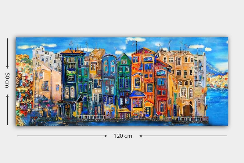 Canvasbilde YTY Buildings & Cityscapes Flerfarget - 120x50 cm - Interiør - Maleri & posters - Lerretsbilder