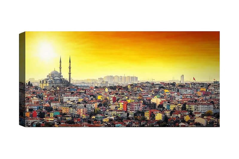 Canvasbilde YTY Cities & Countries Flerfarget - 120x50 cm - Interiør - Maleri & posters - Lerretsbilder