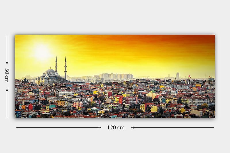 Canvasbilde YTY Cities & Countries Flerfarget - 120x50 cm - Interiør - Maleri & posters - Lerretsbilder