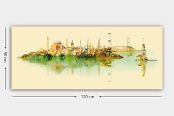 Canvasbilde YTY Cities & Countries Flerfarget - 120x50 cm - Interiør - Maleri & posters - Lerretsbilder