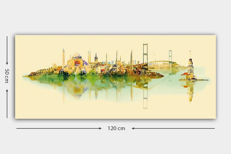 Canvasbilde YTY Cities & Countries Flerfarget - 120x50 cm - Interiør - Maleri & posters - Lerretsbilder