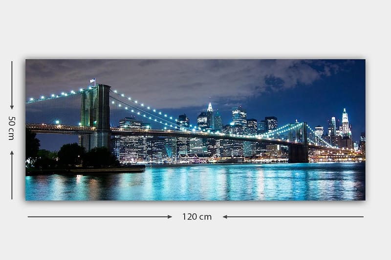 Canvasbilde YTY Cities & Countries Flerfarget - 120x50 cm - Interiør - Maleri & posters - Lerretsbilder