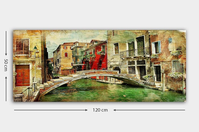 Canvasbilde YTY Cities & Countries Flerfarget - 120x50 cm - Interiør - Maleri & posters - Lerretsbilder