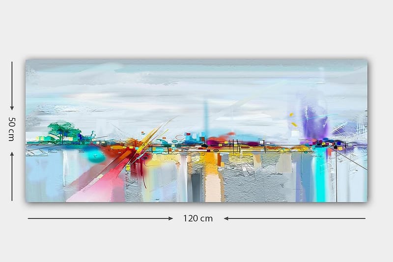 Canvasbilde YTY Cities & Countries Flerfarget - 120x50 cm - Interiør - Maleri & posters - Lerretsbilder