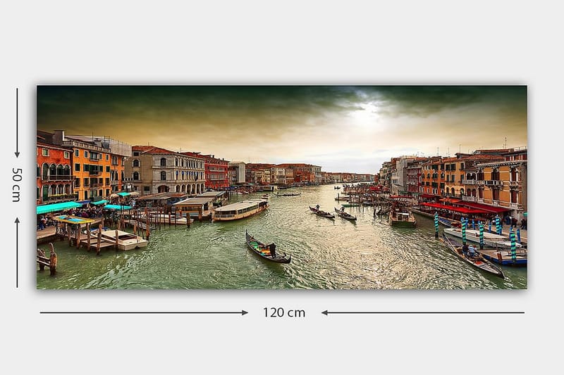 Canvasbilde YTY Cities & Countries Flerfarget - 120x50 cm - Interiør - Maleri & posters - Lerretsbilder