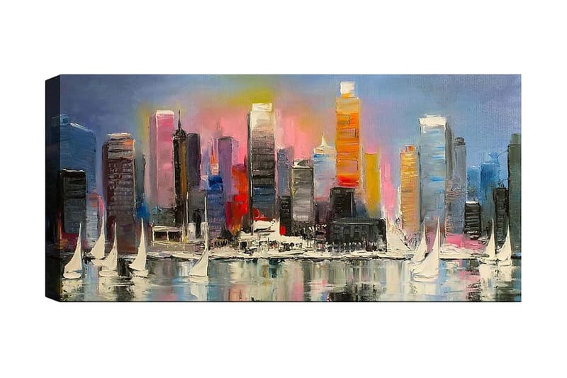 Canvasbilde YTY Cities & Countries Flerfarget - 120x50 cm - Interiør - Maleri & posters - Lerretsbilder