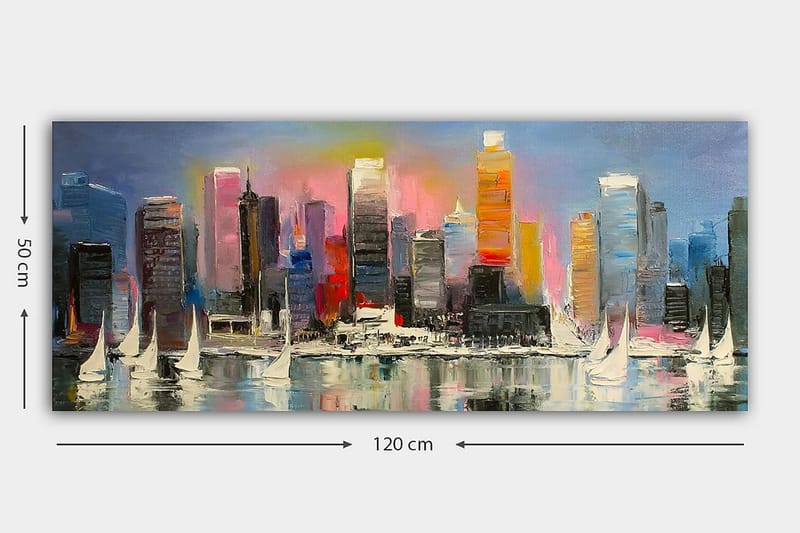 Canvasbilde YTY Cities & Countries Flerfarget - 120x50 cm - Interiør - Maleri & posters - Lerretsbilder