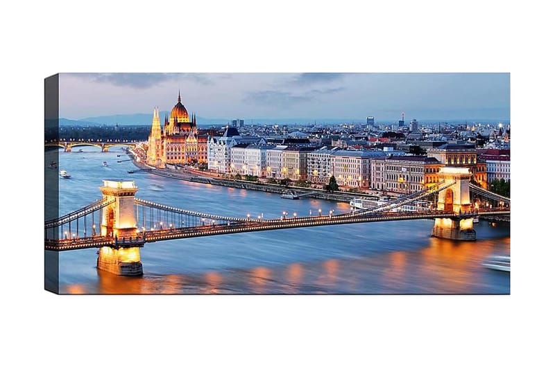 Canvasbilde YTY Cities & Countries Flerfarget - 120x50 cm - Interiør - Maleri & posters - Lerretsbilder