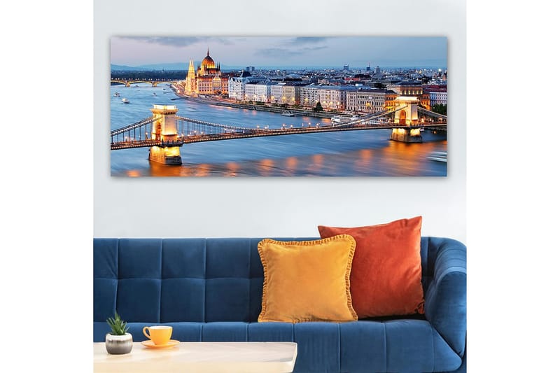 Canvasbilde YTY Cities & Countries Flerfarget - 120x50 cm - Interiør - Maleri & posters - Lerretsbilder
