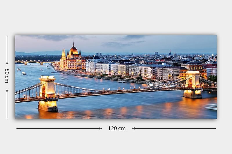 Canvasbilde YTY Cities & Countries Flerfarget - 120x50 cm - Interiør - Maleri & posters - Lerretsbilder