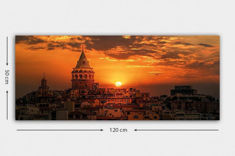 Canvasbilde YTY Cities & Countries Flerfarget - 120x50 cm - Interiør - Maleri & posters - Lerretsbilder