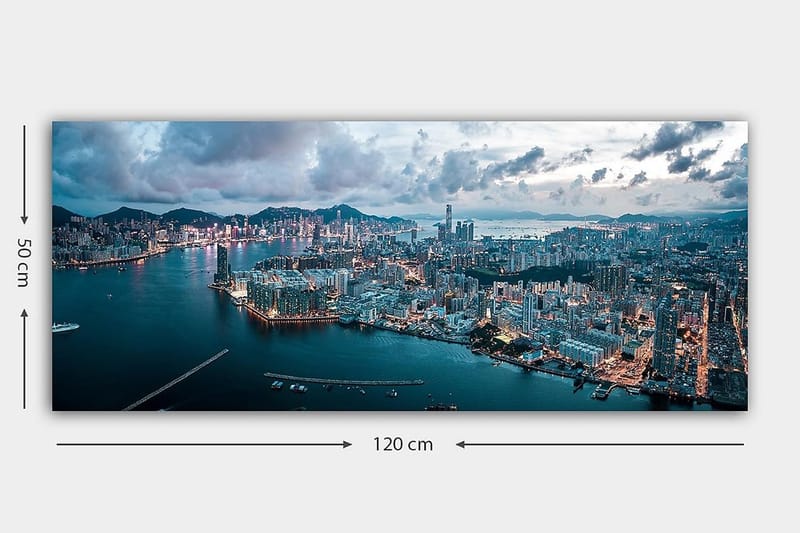 Canvasbilde YTY Cities & Countries Flerfarget - 120x50 cm - Interiør - Maleri & posters - Lerretsbilder