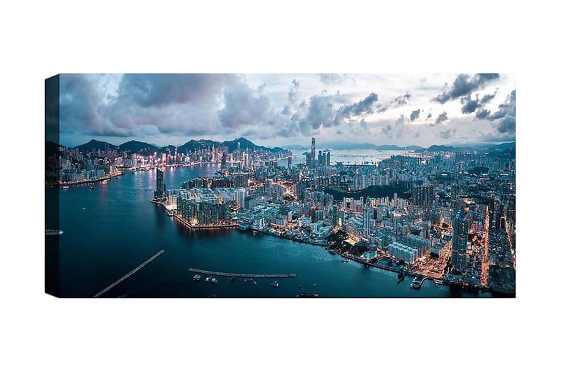 Canvasbilde YTY Cities & Countries Flerfarget - 120x50 cm - Interiør - Maleri & posters - Lerretsbilder