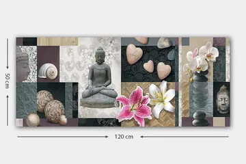 Canvasbilde YTY Floral & Botanical Flerfarget - 120x50 cm - Interiør - Maleri & posters - Lerretsbilder