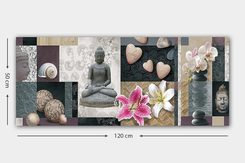 Canvasbilde YTY Floral & Botanical Flerfarget - 120x50 cm - Interiør - Maleri & posters - Lerretsbilder