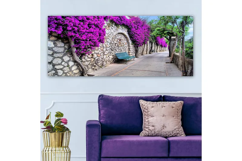 Canvasbilde YTY Floral & Botanical Flerfarget - 120x50 cm - Interiør - Maleri & posters - Lerretsbilder