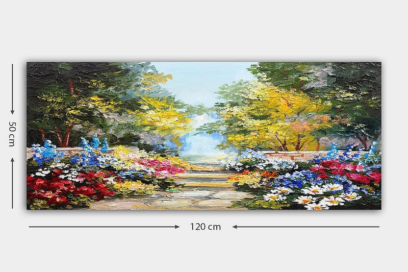 Canvasbilde YTY Floral & Botanical Flerfarget - 120x50 cm - Interiør - Maleri & posters - Lerretsbilder